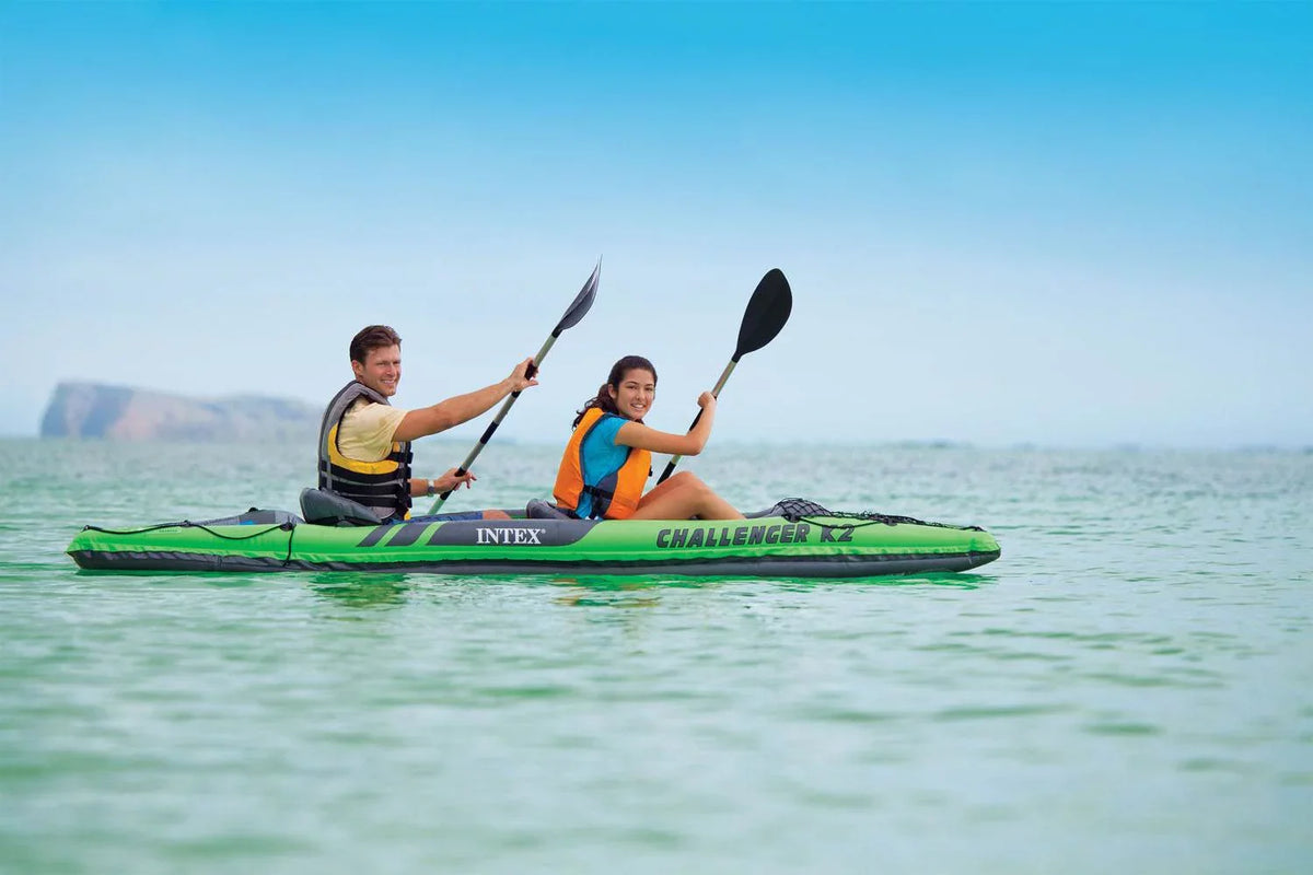 Sporty And Intex Challenger 2-Person Pack) Inflatable + Kayak Pump (3 Oars K2