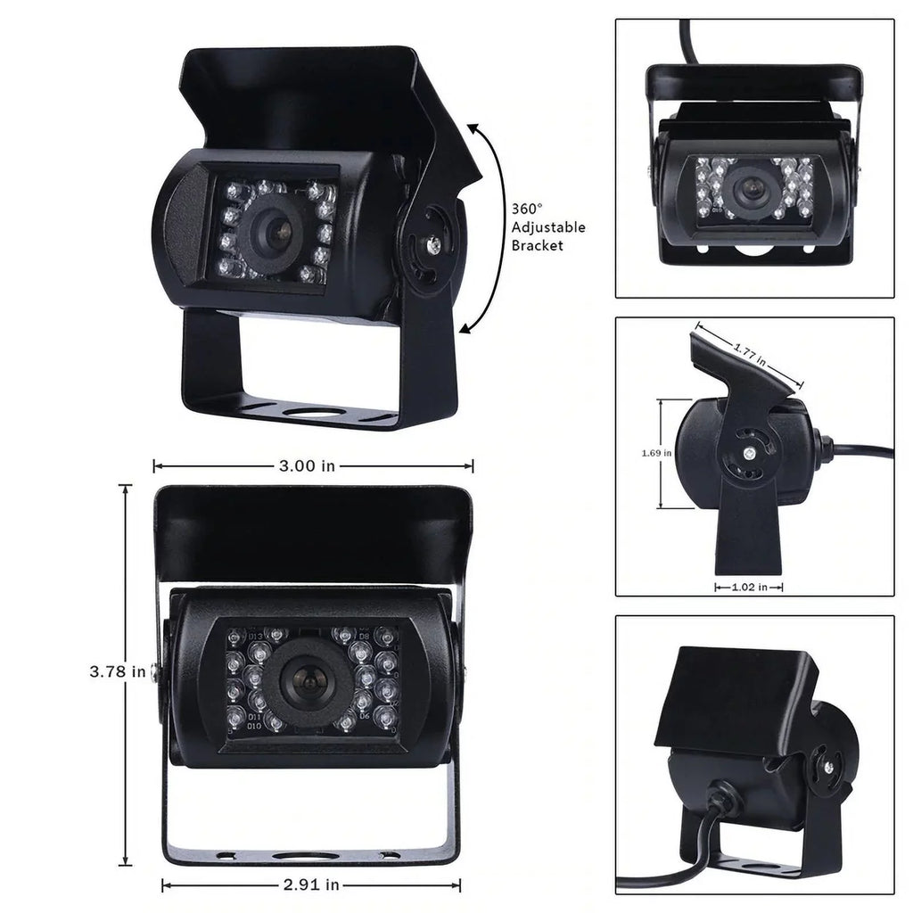 RV 18 12V/24V for parking TFT Monitor LED cable Truck Vision+32 reverse feet LCD Night Car IR 7inch with camera Bus Van Car system