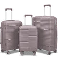 Set, Piece PP Luggage Gold Sets, TSA Lock, Suitcase 3 Hardside