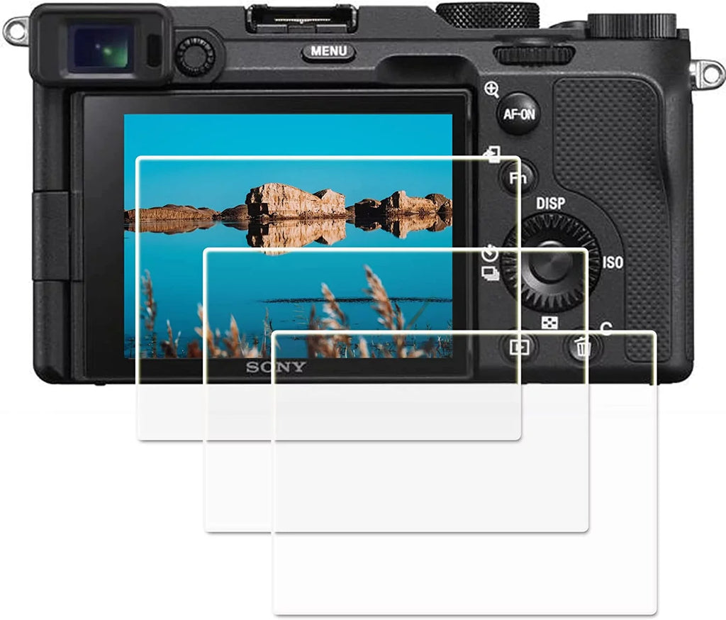 for a7C Alpha (3 Protection Compatible a7C Glass Screen Film iv Protectors LCD Alpha Packs), rx10 Cover Tempered