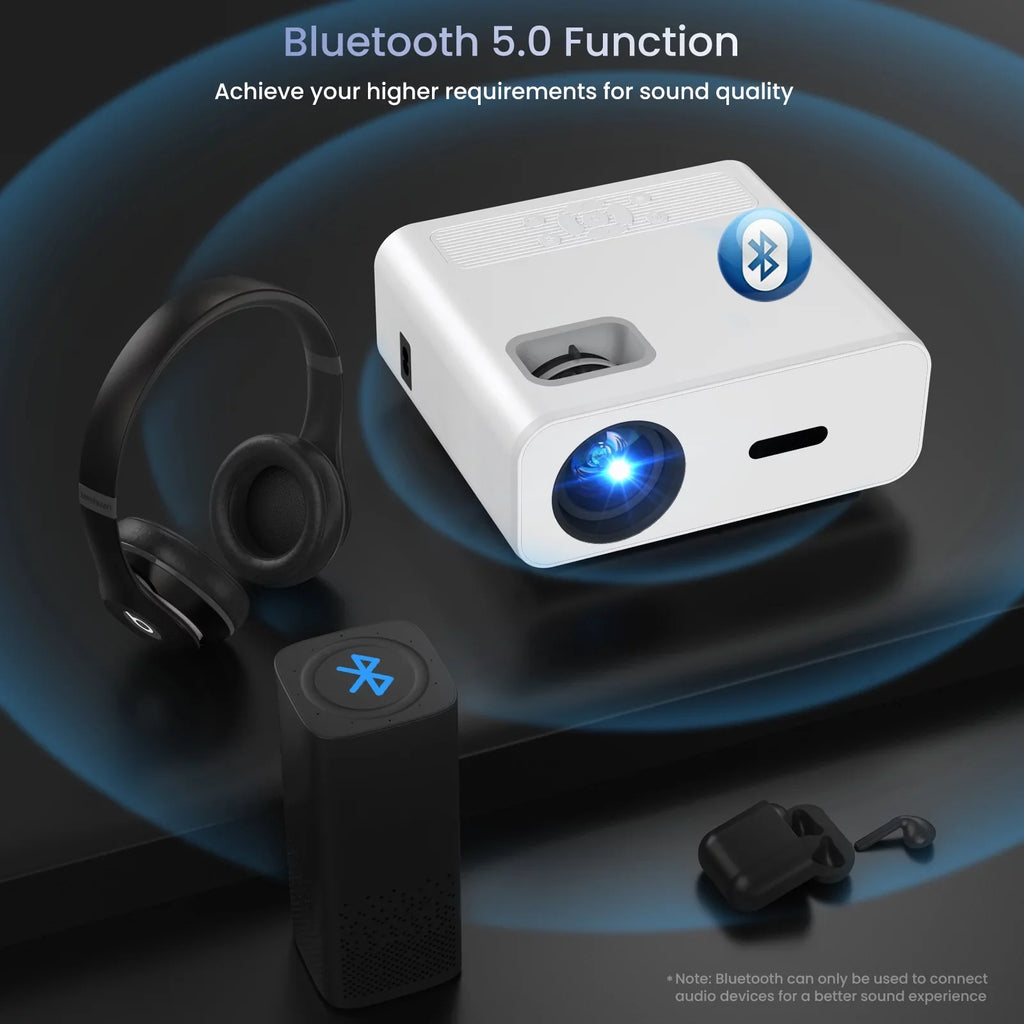 Movie Projector Theater with Bluetooth, and , AUOSHI Projector For Home Projector 5G/2.4G 1080P exterior , Video Portable Support 4K 12000LM Wifi Mini Projector