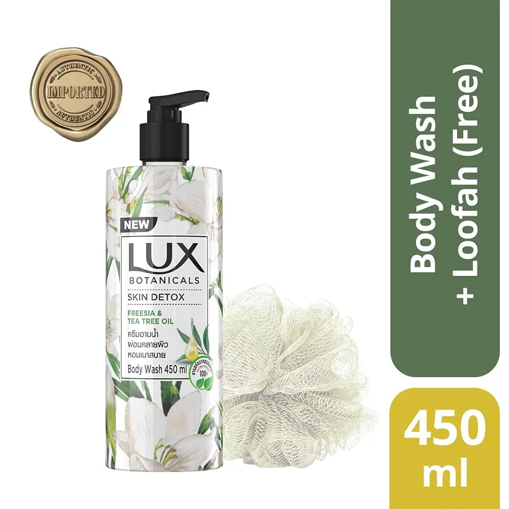 Paraben, No Detox Gel, Extracts, Botanicals Lux Shower ml 450 Natural Free Skin Loofah,