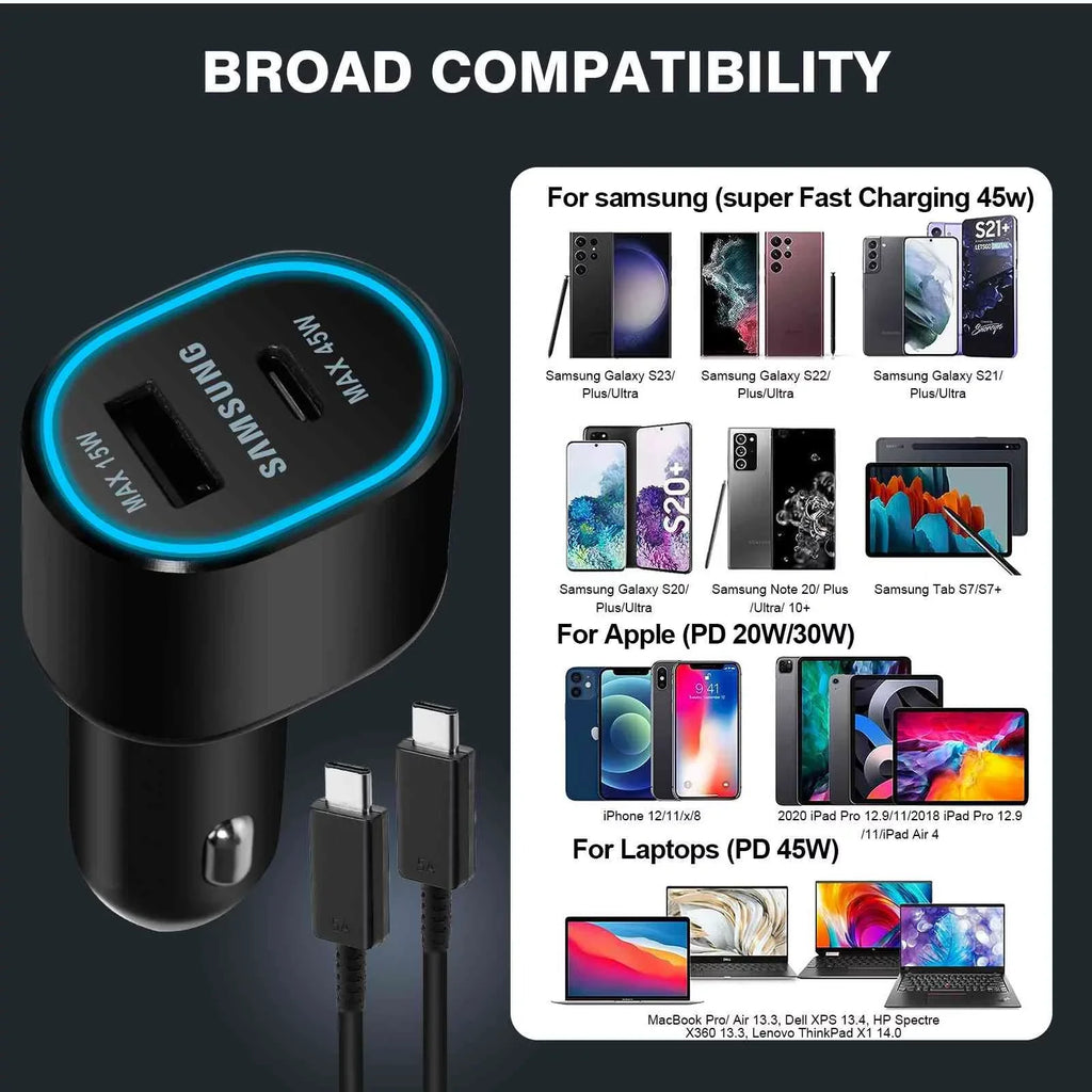 Usb for EP-L5300 Two (45W+15W) Dual Ports Legion Fast Car Black Charger Y700 Super
