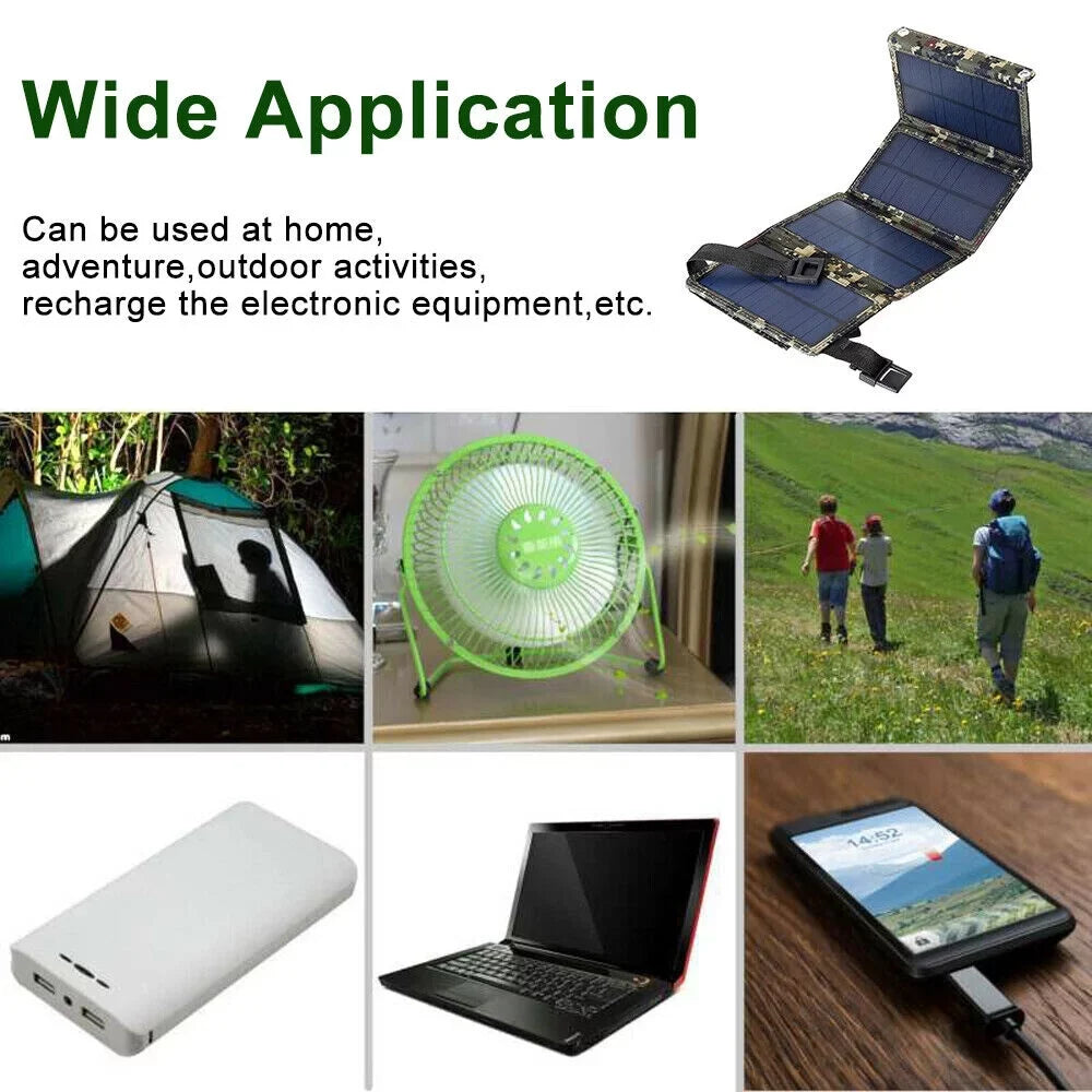 Folding Hiking Camping Panel USB Power Charger Bank Paddsun exterior Phone Solar 80W