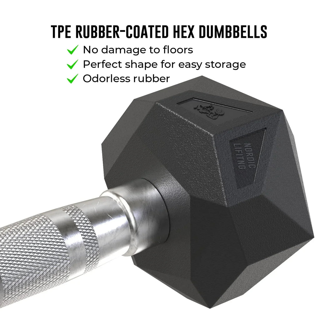 '- Dumbbell Nordic Workout Iron Prism for Encased Cast Training Rubber to by 5 Lb Lifting and 70 Home for Strength Gym Lb