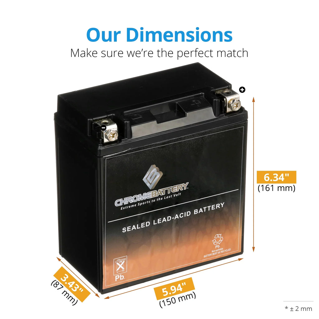 Ah, Lt-a500f for Atv Cca) Battery (16-bs Volts,14 Ytx16-bs 500cc 230 2007 Suzuki Chrome Battery Vinson 12 4wd