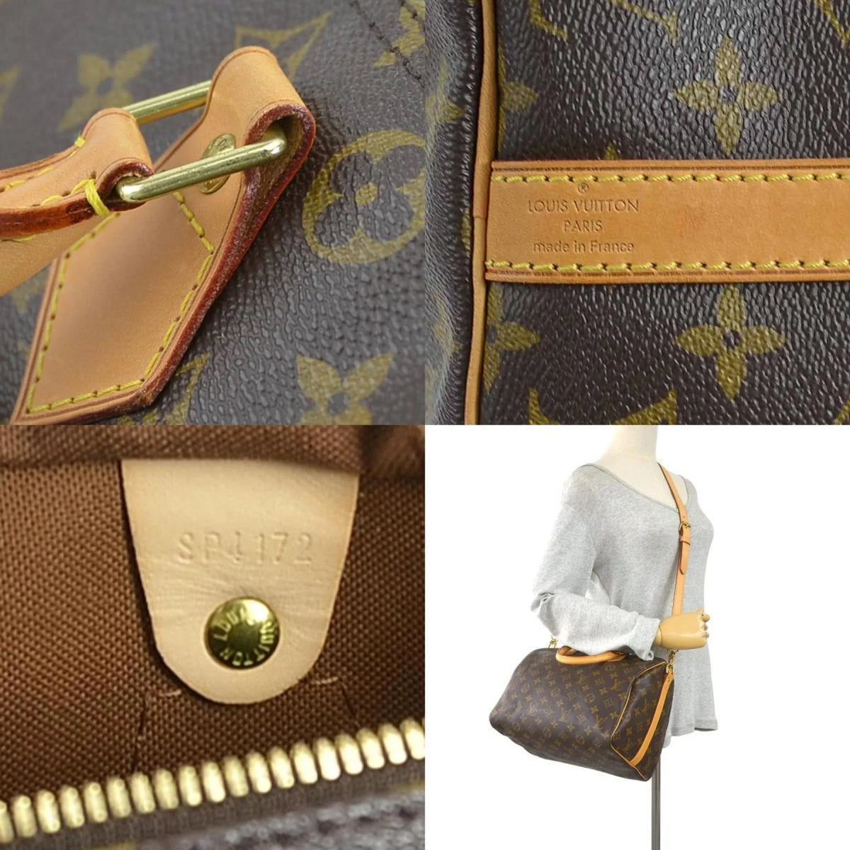 30 M40391 (Good) Crossbody Pre-Owned Bag Handbag Brown Shoulder Canvas Women's Speedy Monogram Bandouliere