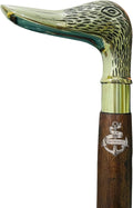 Brass Face Walking Duck Handle Head Solid Stick Wooden Walking Brass Stick