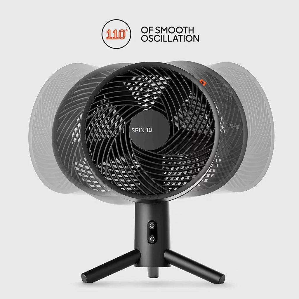 10 Fan, Image Sharper SPIN Oscillating 15.5", Black Desktop