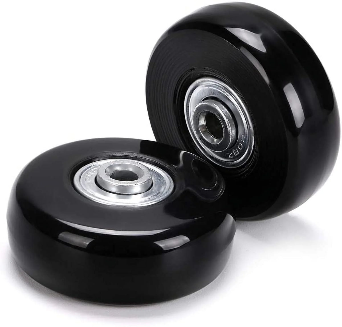 4 of Bearings Repair Kits x OwnMy 50 Wheels, Replacement Caster Wheels 18mm Rubber Suitcase Black Luggage Swivel Set