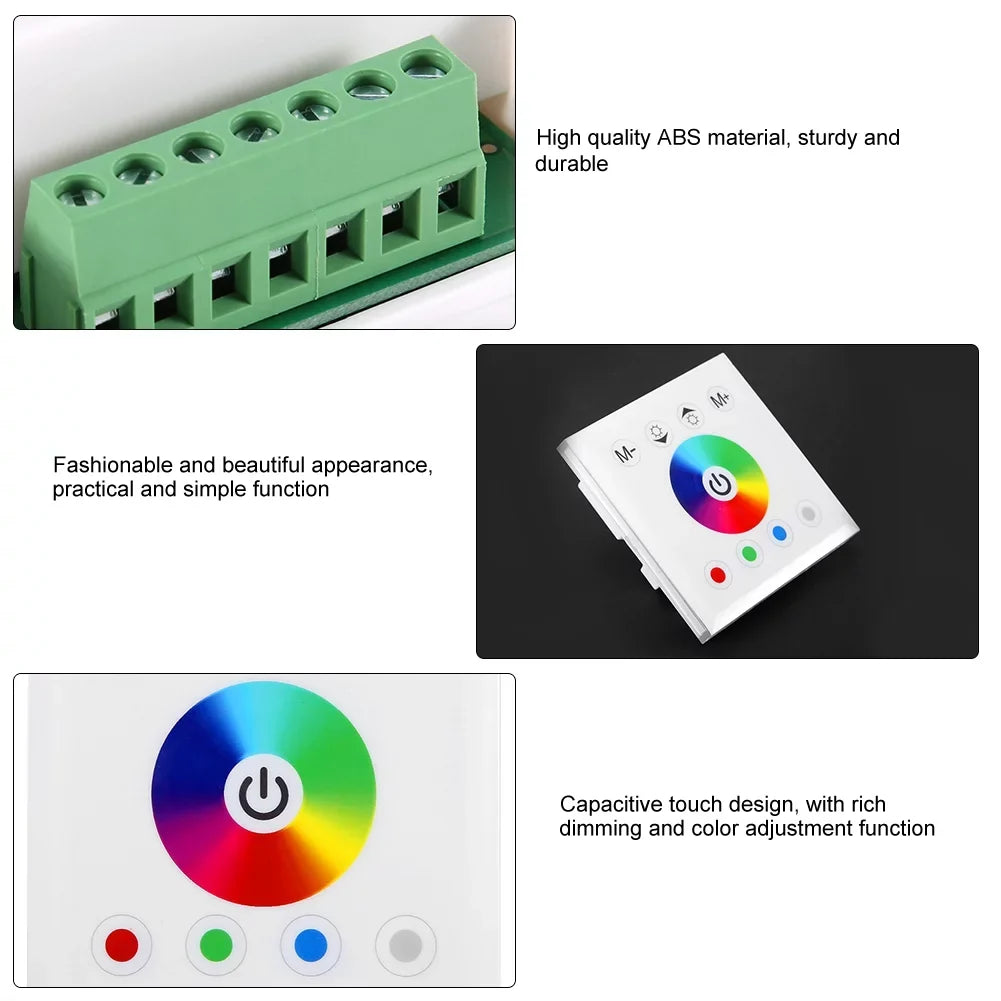 '- Panel Mounted Panel Kathlen Wall Light(White) Dimmer Controller Colorful Switch Controller LED for Touch RGBW Touch LED Strip