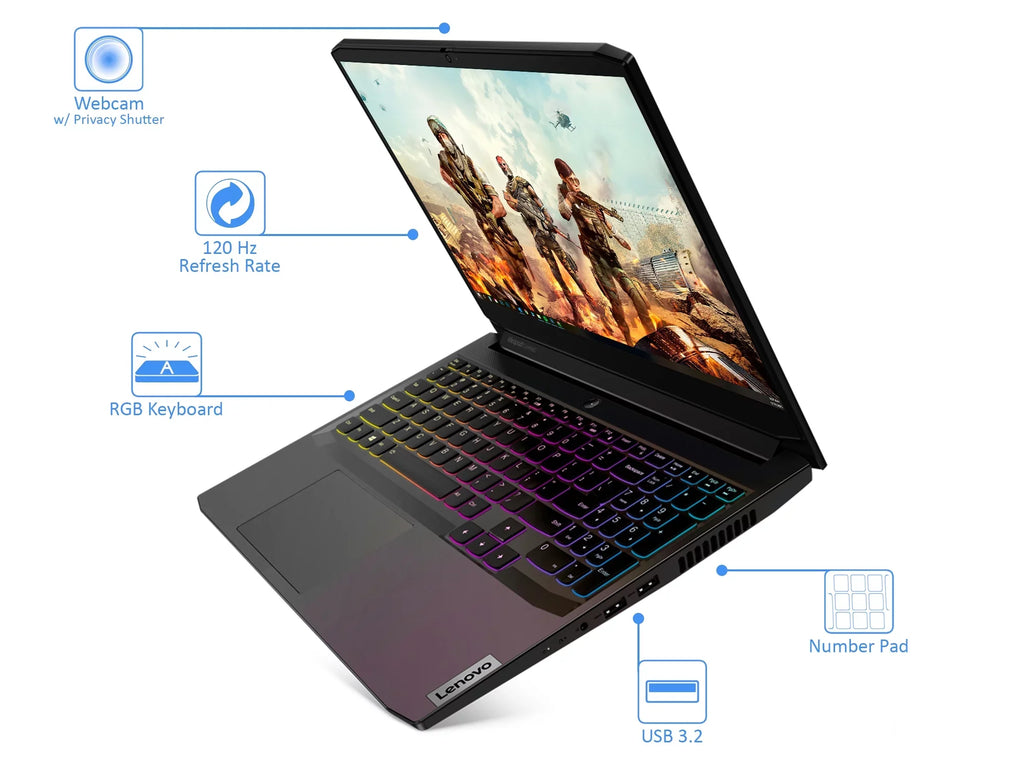 Laptop, 15.6" 8GB Wi-Fi, 512GB 3050, (82K20013US) GeForce HDMI, RTX IdeaPad Home Upto NVIDIA SSD, 5600H Ryzen 4.2GHz, 3 5 10 AMD Bluetooth, Windows Display, Gaming NVMe 120Hz FHD RAM,