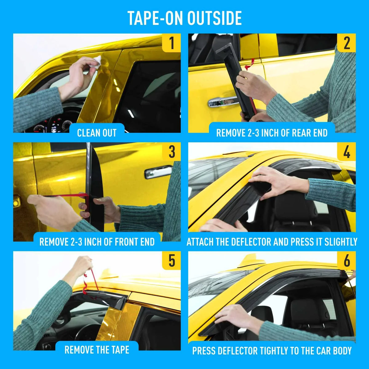 Accessories (Chevy) Deflectors Fit Window Sun Rain AEROGUYS Window Silverado Visors, Cab, Chevrolet 4pcs. Wind Durable - Truck Guards 2019-2024 Extra Tape-On AG0422 1500 Visors Visors, Vent for Crew