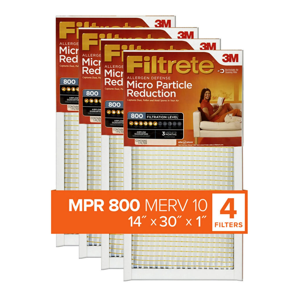 MPR Air 10, Reduction, Micro 4 Filters MERV Filter, Filtrete Particle 800 14x30x1
