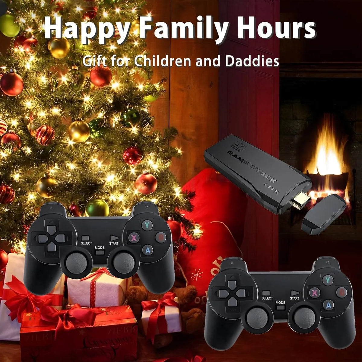 Stick,Plug Built Stick Stick Classic Games,4K Console, Video Output,9 Game Game Retro 10000+ 2.4G Emulators, in Game,Retro Dual Nostalgia Game with HDMI Controllers(64G) and Play Wireless