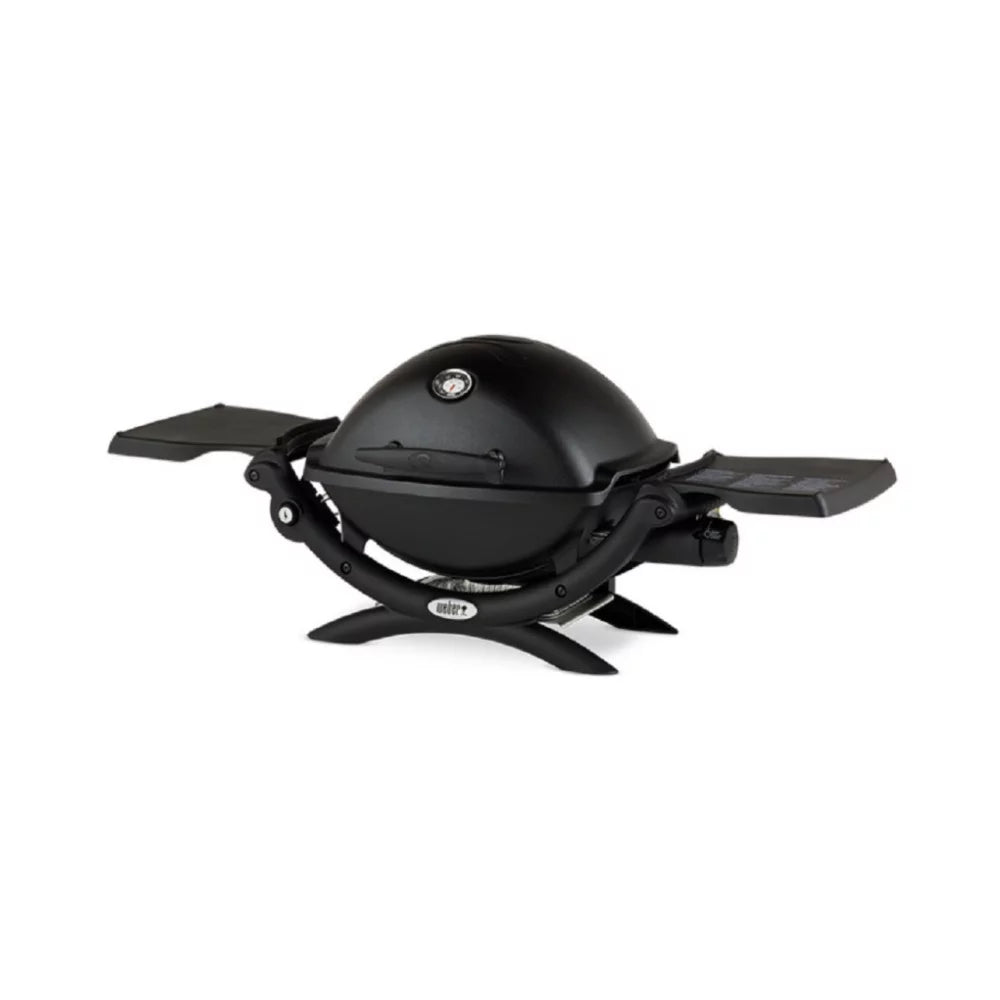 Adapter with (Black) Cart, Grill Liquid Hose Propane Q1200 Portable Bundle Weber