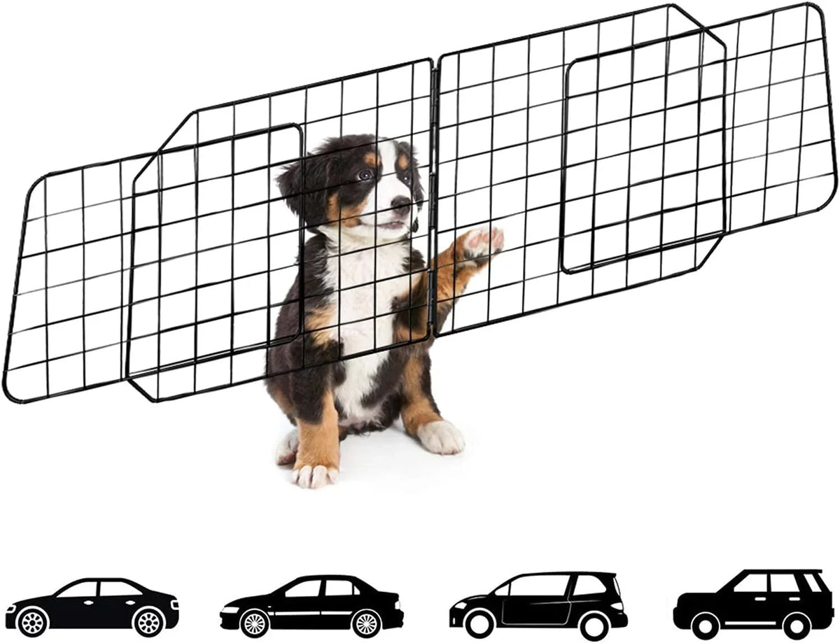 Fence Duty Seat Black—Safety SUV, for Front Travel Adjustable in Pet Car Mesh with Cars Dog Cars Dividers Vehicles, Barriers—Heavy Wire Barrier