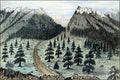 Collins, 1859 Colorado, Poster, 24"x36" mountains Gallery sketch 7 from Cherokee June a Fort taken rocky near Trail