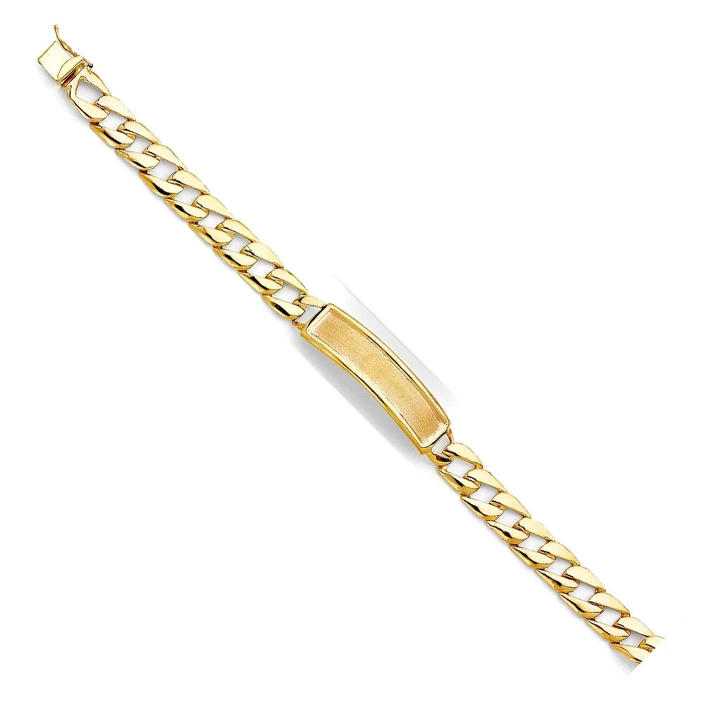 '- Elegant Chain Cuban 8" Jewelry Bracelet 13.6 | and Link 14KY | Weight Stamp Bracelets Gold for Men| ID Yellow Men’s Women Gold 14k