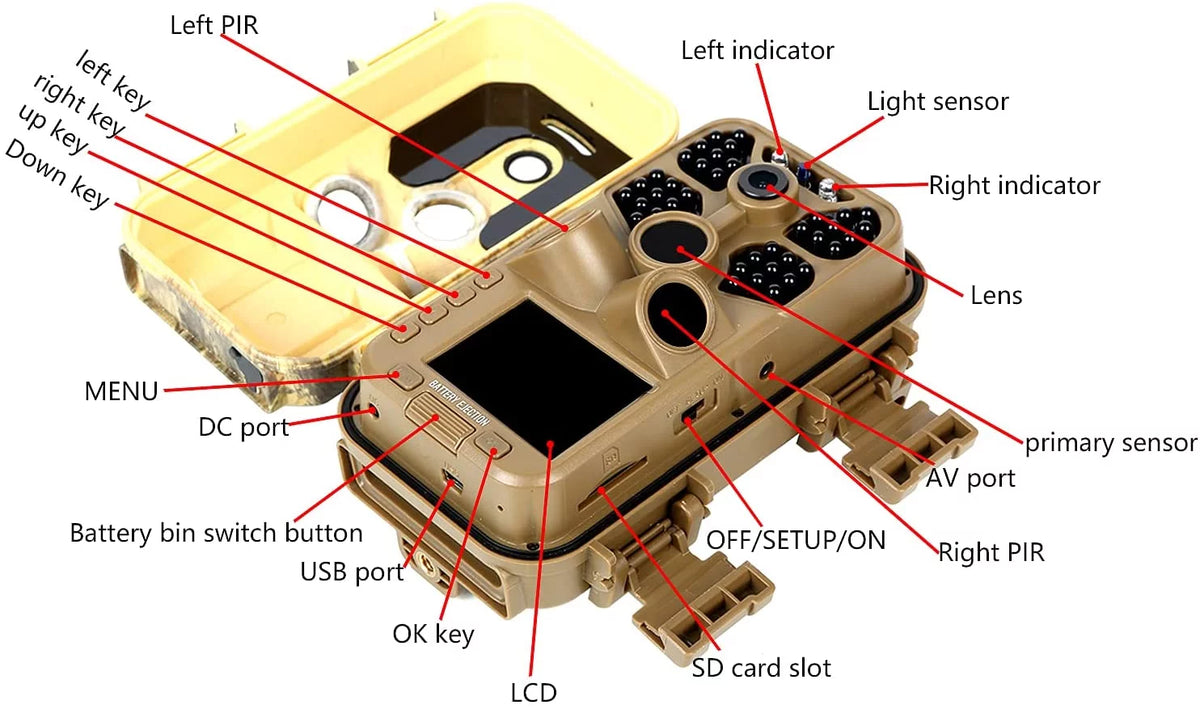 Game Camera Activated Night & Picture Phone View Hunting for Waterproof Photo Video Cell Wireless 30MP Trail & Home Lapse Security, Wildlife on Motion Real Video Vision 4K Time WiFi &