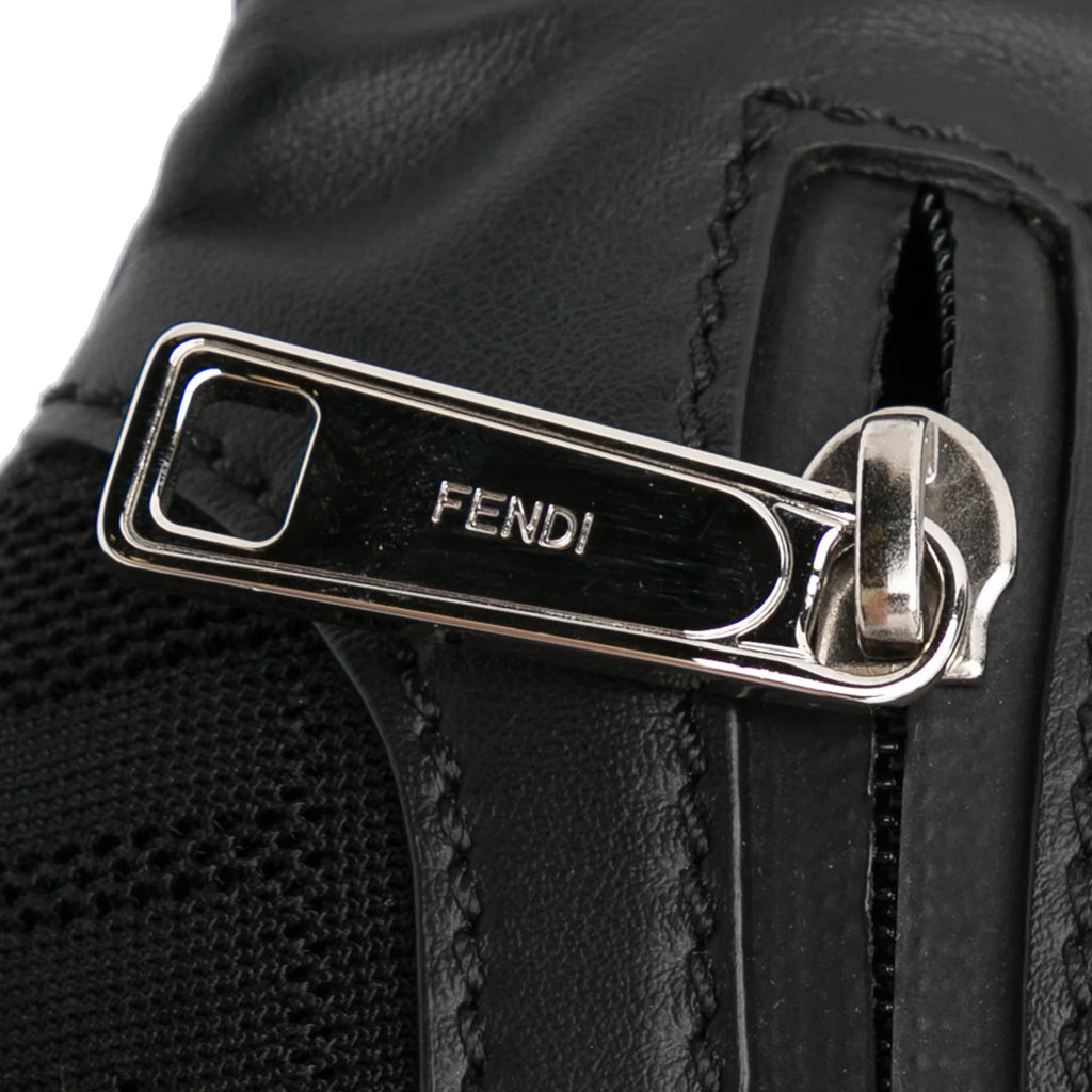 Black FF Belt Grace Pre-Owned Unisex Pocket Fabric Fendi Bag Authenticated Neoprene (Good) Vitello Knit Perforated
