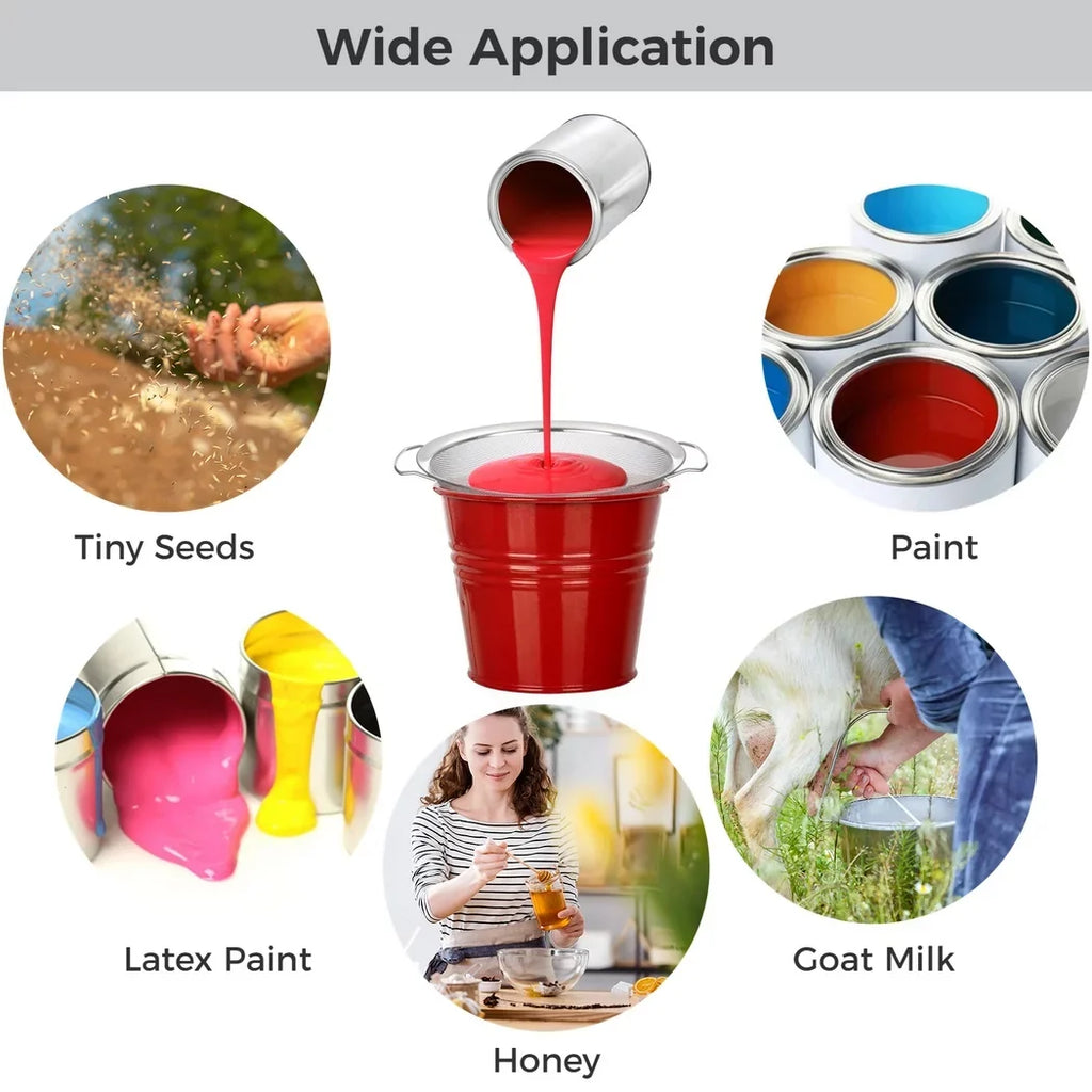 Paint, for Strainers, Paint Seeds 5 11.4” 2PCS 250μm Ink, Buckets, Paint Filters Strainer Gallon Mesh Ultra Filters Stainless Steel Impurity Latex, for Fine Meshes, Honey, Tiny Paint