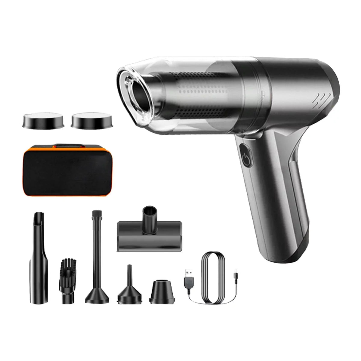 Vacuum with bag Hand with gray Vacuum Held Dustbin Port 12000PA Suction 500ml Handheld Cleaner