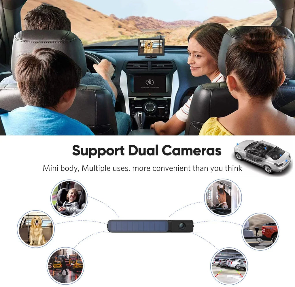 Backup Camera Rear for Back Campervans, Reverse Dual Five-Wheeled Camera Foxpark System Camera Dual for Motorhome Solar View with Trailer Camera Up 1080P RV