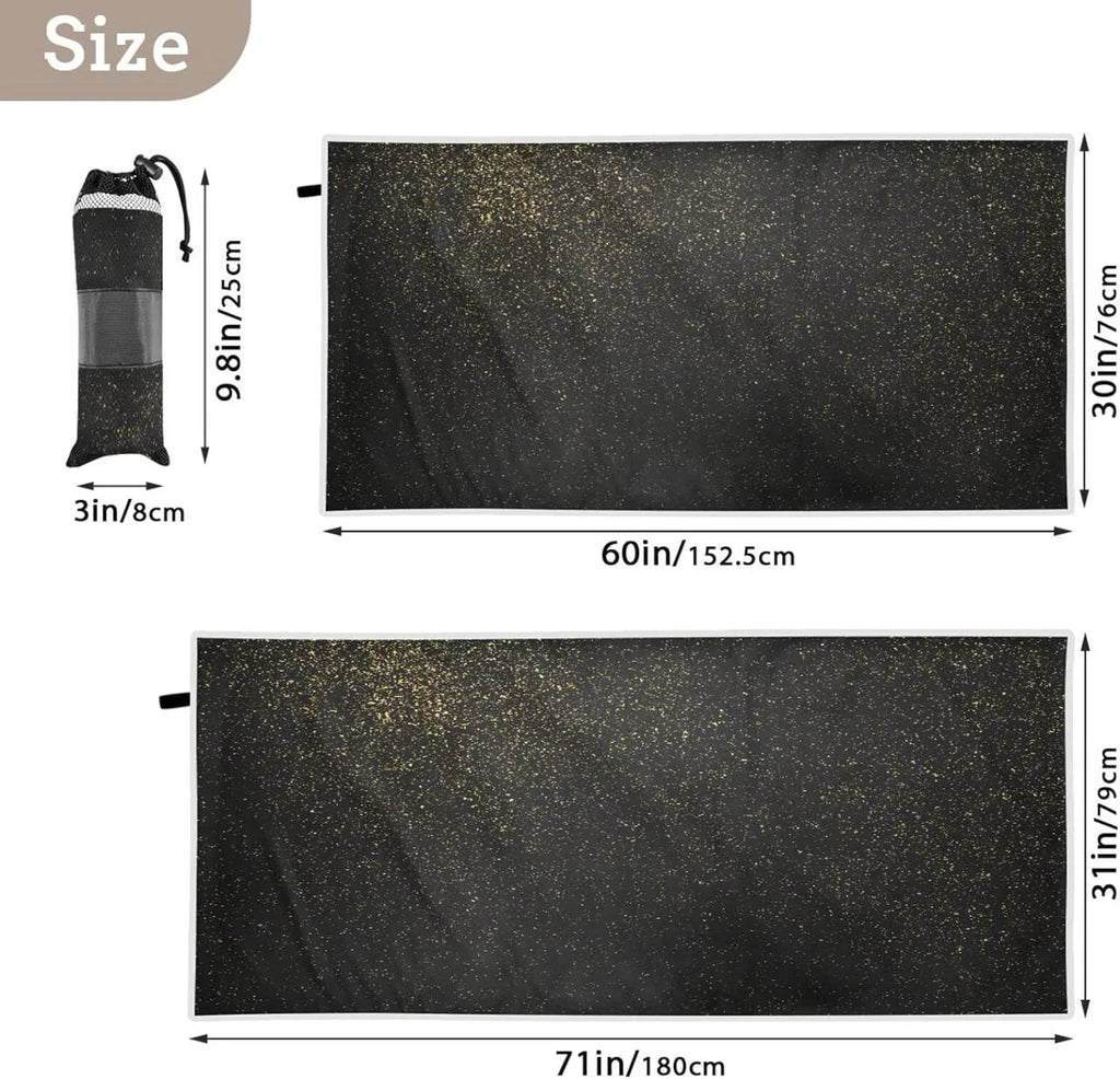 Quick - Super Camping Lightweight Absorbent Dry Texture Towel Oversized for Swimming Beach Glitter Holiday（72） Compact Bestwell Towel - Travel Towels