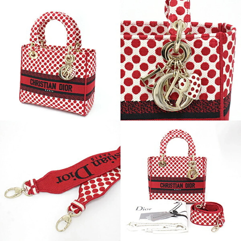 Light Mini Bag x Dee Handbag Amour (Like Medium Canvas Dior Polka Lady DIOR New) Shoulder Dior Christian M0565OBBE_933U Pre-Owned Red D-Lite Dot