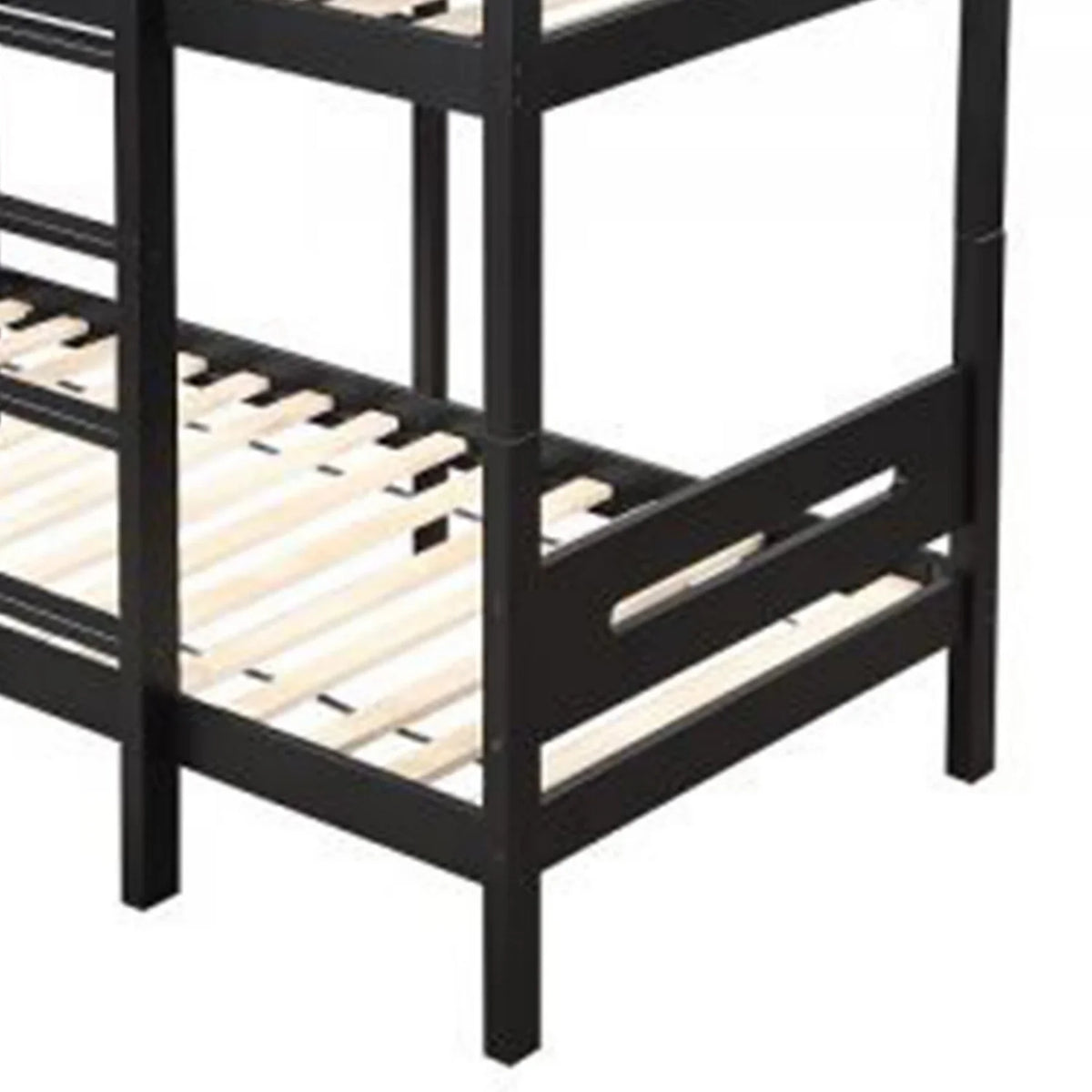 Bed Front Solid Black dimension Wood, - Asin Facing Pine Ladder with Benjara Twin Bunk