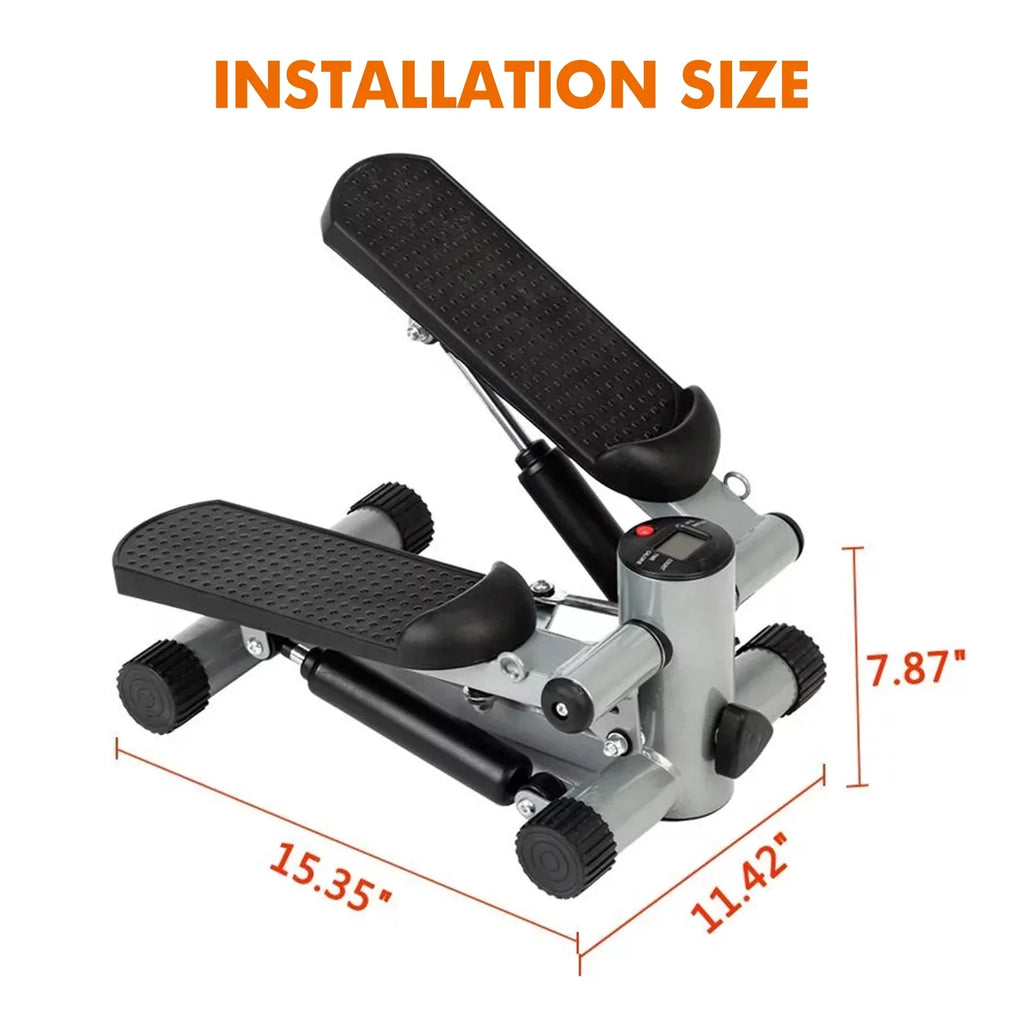 Equipment Exercise, Bands, Stepper Resistance Stepper Adjustable Mini Height Gray Stride with Stepper Cardio for Stair