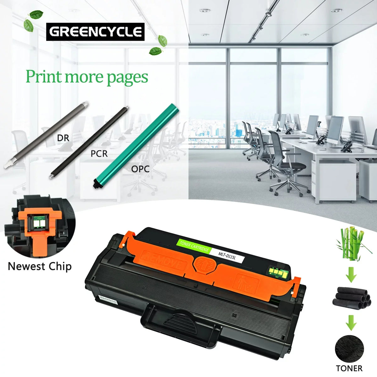 Xpress Cartridge Replacement M2670 SL-M2880FW Printer SL-M2820DW GREENCYCLE M2870 for MLT-D115L M2820 Pack Laser SL-M2870FW Compatible Toner D115L 4 Black
