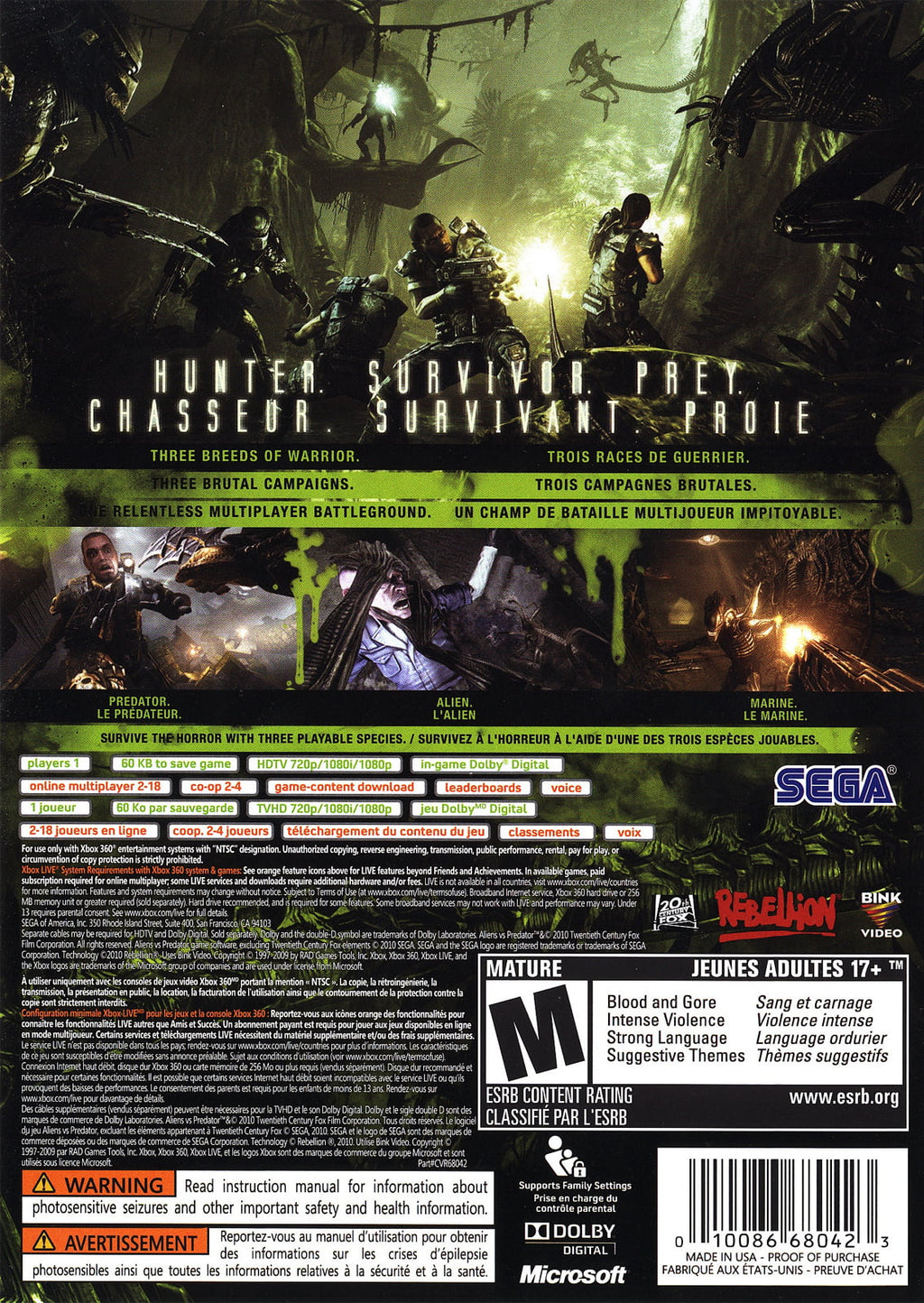Predator Aliens 360 - vs SEGA Xbox