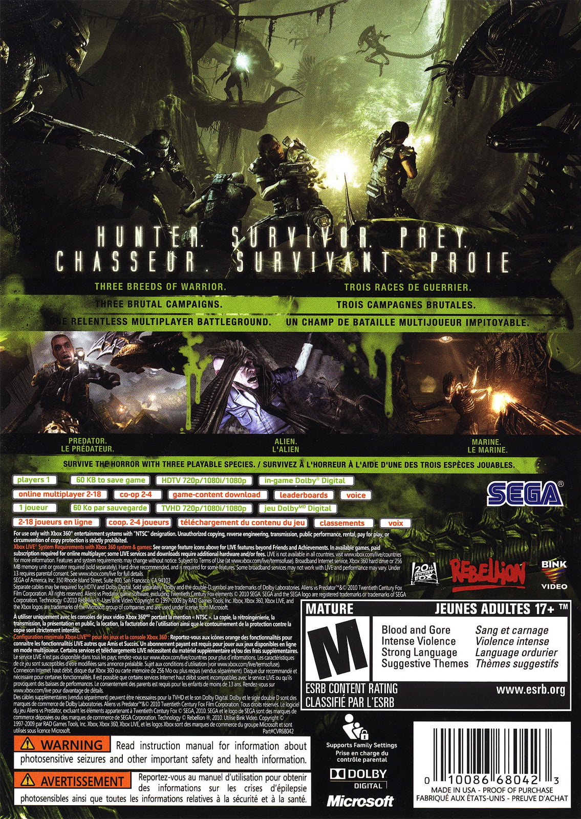 Predator Aliens 360 - vs SEGA Xbox