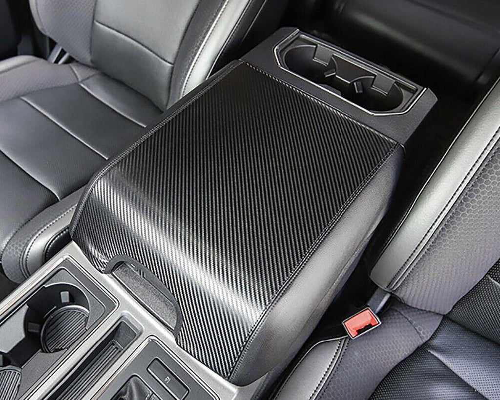 F150 Carbon Armrest Cover Center Protector Console Leather Pad Teledu