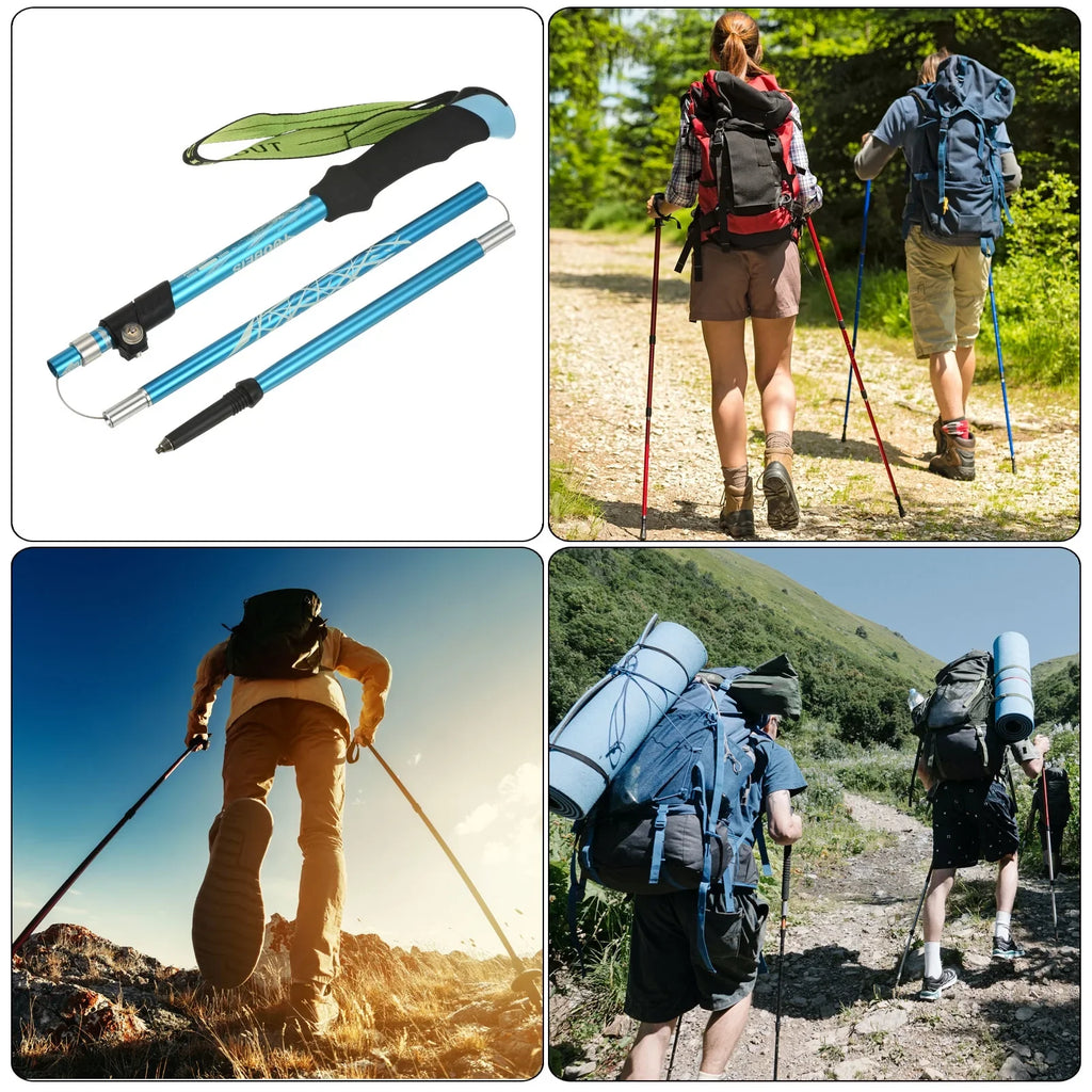 51 Inch Trekking Mud Basket, Blue Pack 2 Uxcell Pole Collapsible Poles, with Hiking