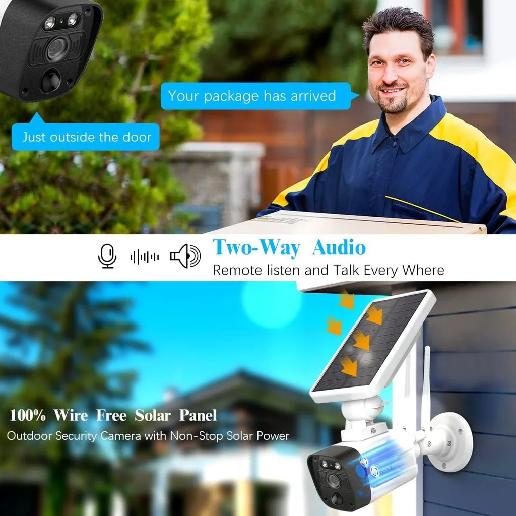 6pcs with 2TB system, Security cameras by System}, pre-installed Home Camera Surveillance 2K OOSSXX Solar 3.0MP {100% Hard solar NVR, Wireless 8-channel Wire-free Drive