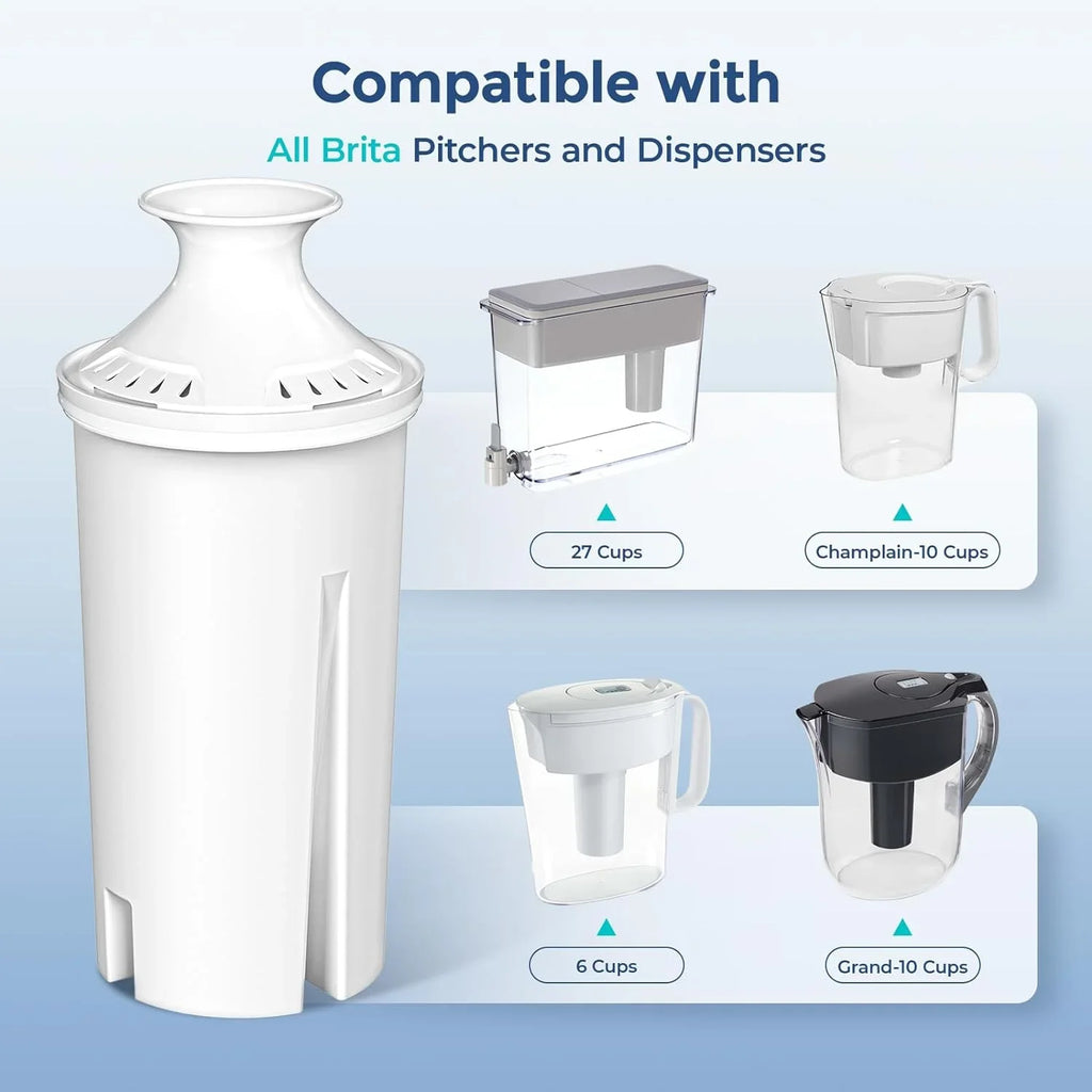 free Replacements 4-Pack Reduce Bad and BPA to NSF Chlorine and liquid liquid Brita® Filter Dispensers, Certified Taste, Standard for Pitchers