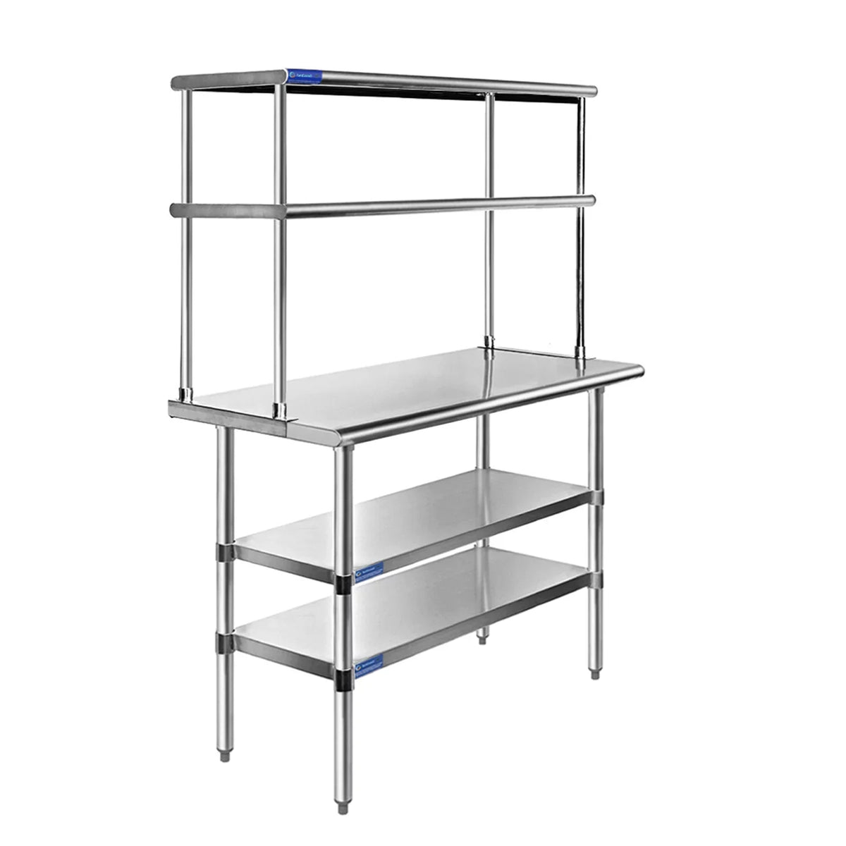 With Shelves Overshelf Tier Prep Wide & x 12" Work Metal Stainless | Table Kitchen 18" Combo Shelving | Steel Double Table Two 30"
