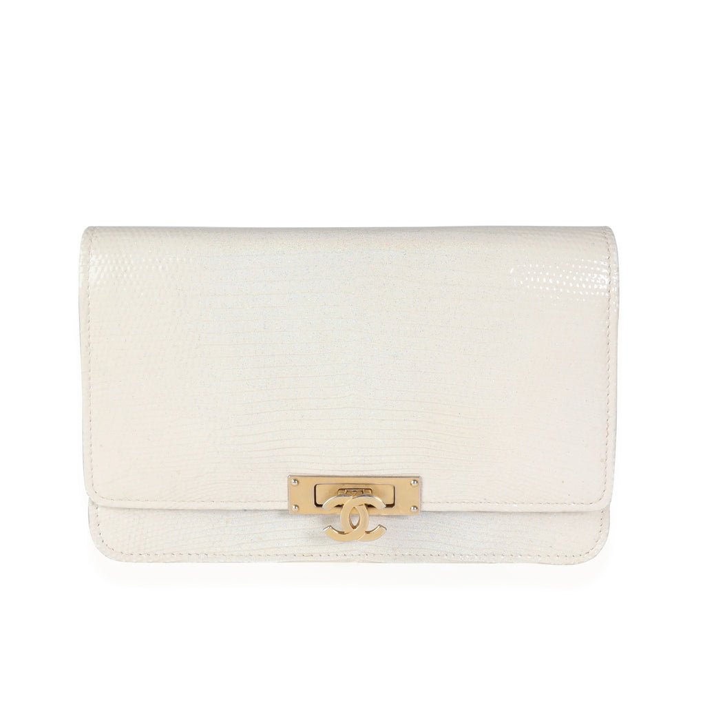 Pre-Owned on Class Gold Chain Metallic Wallet Lizard Golden