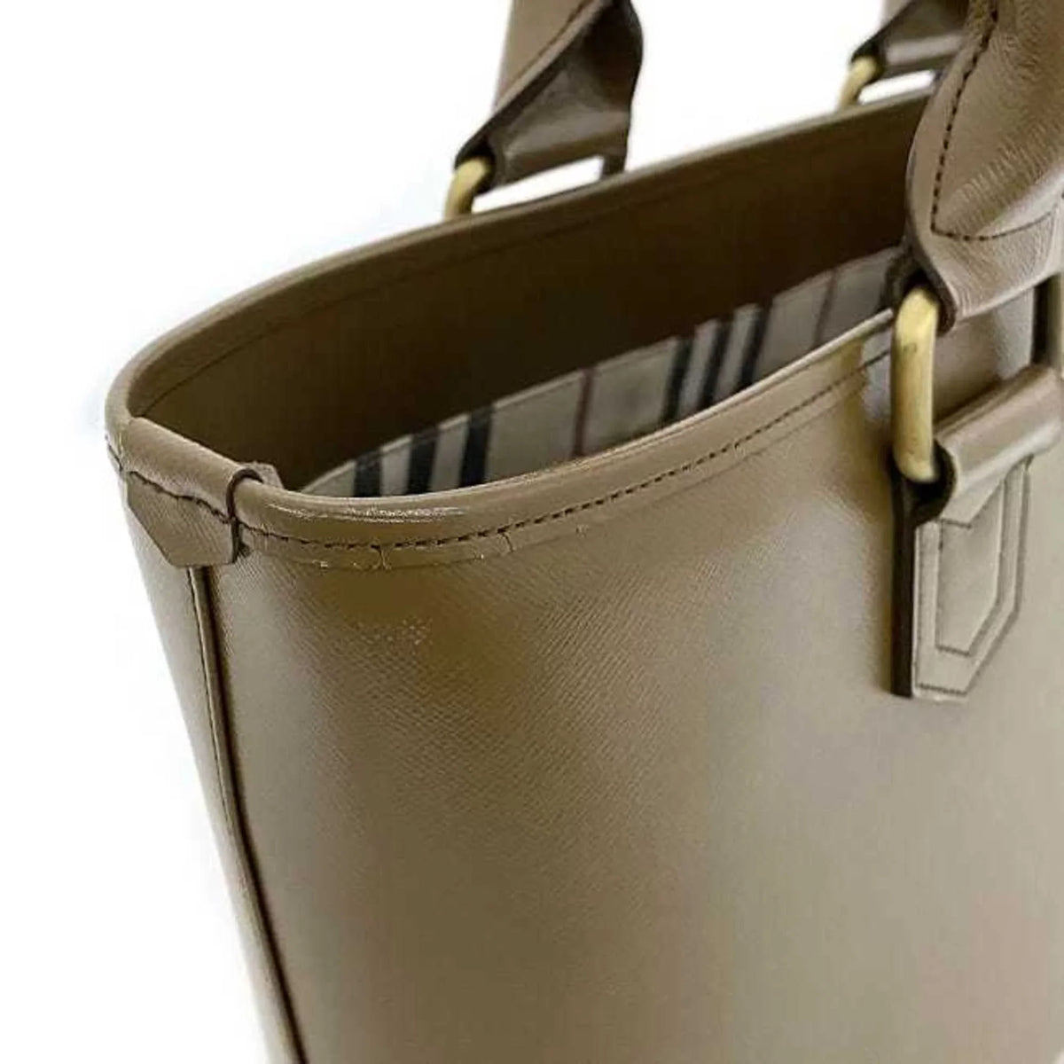 BURBERRY bag beige handbag brown tote PVC Burberry (Good) ladies leather Pre-Owned