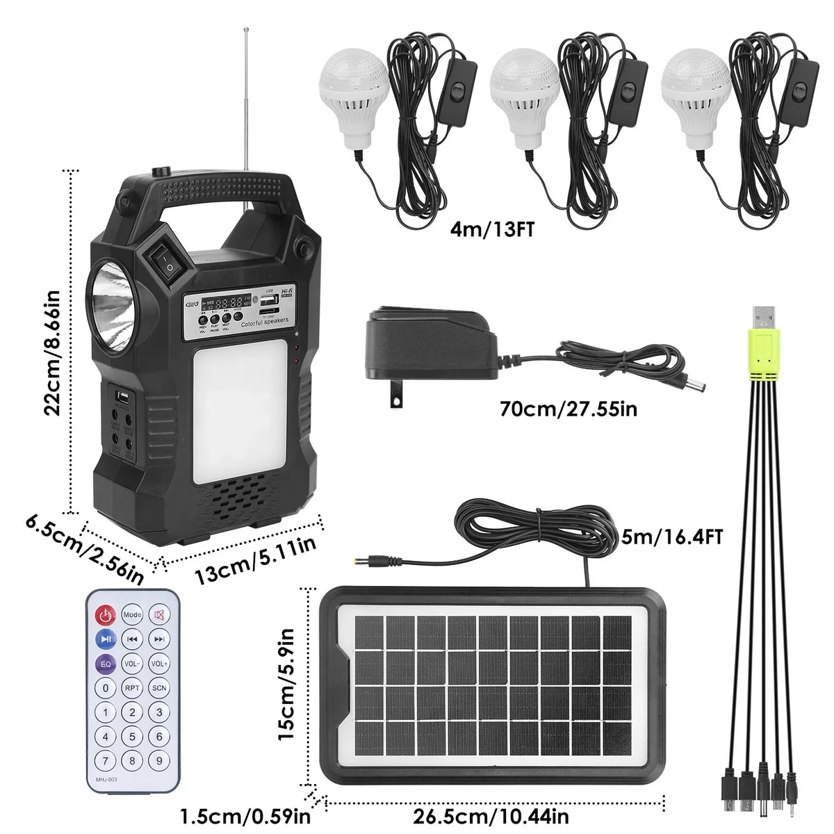 Solar Camping Power iMounTEK Station Hiking Charge LED to Portable Rechargeable Power Bank Dual 3 Bulbs Way for Generator Powered Panel exterior Station Flashlight with