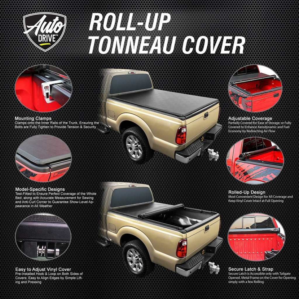 Drive 04-12 Tonneau Soft Fits 5'3" Bed / Colorado Chevy GMC up Auto Roll Cover Canyon Bed Truck