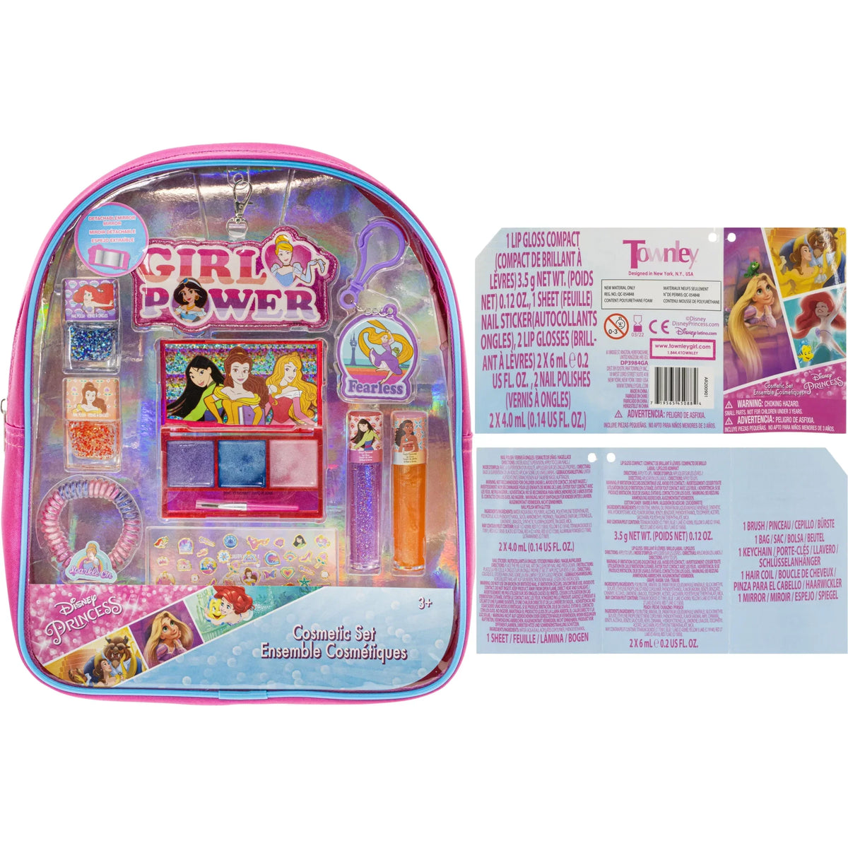 Backpack - Makeup Girls, Beauty Princess Set 3+ Townley Girl Disney Ages Cosmetic for
