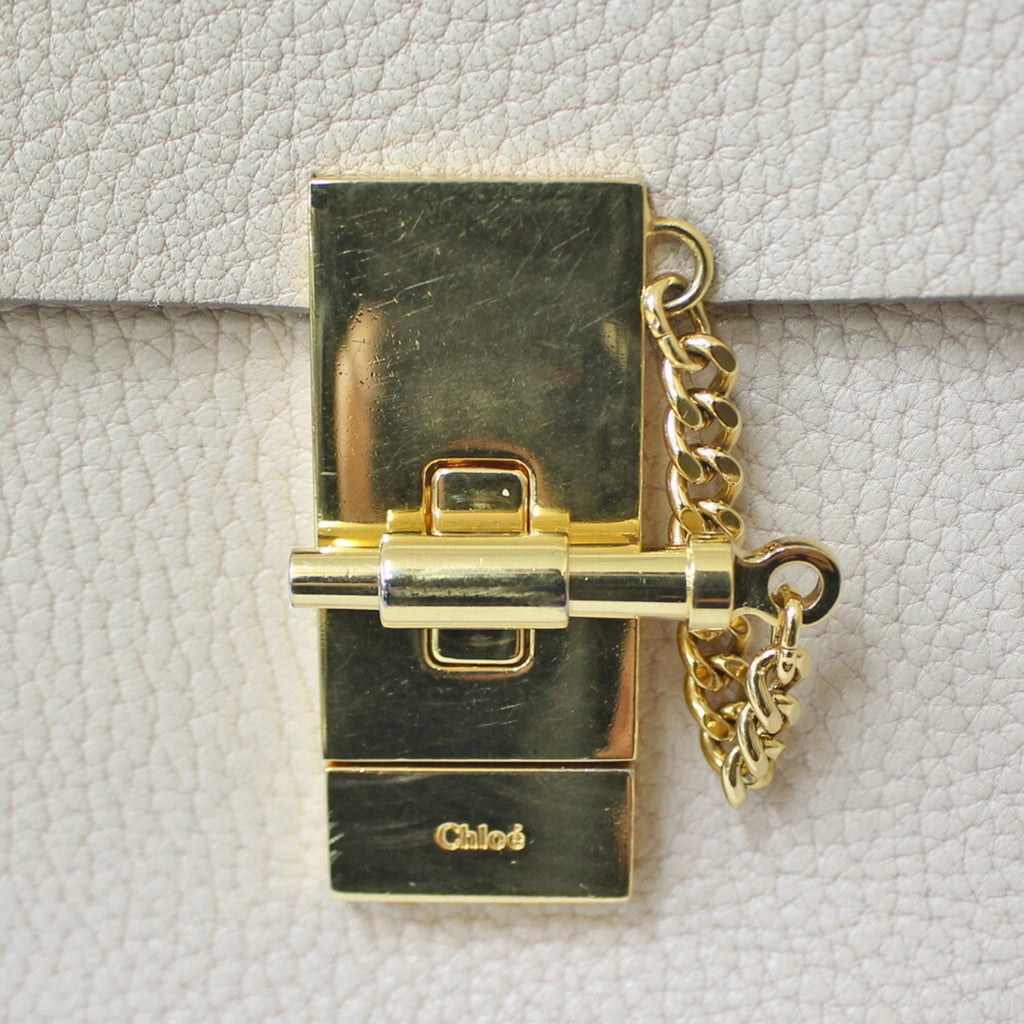 Chloe BRB01000000002558 Chain Shoulder Pre-Owned (Fair) Chloé Leather Beige Bag Ladies