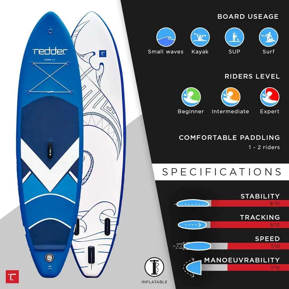 Stable Board Stand Accessories, Non-Slip Premium Comfort Up SUP Deck Boards Paddle Inflatable Paddle Wide with Design, Utopia