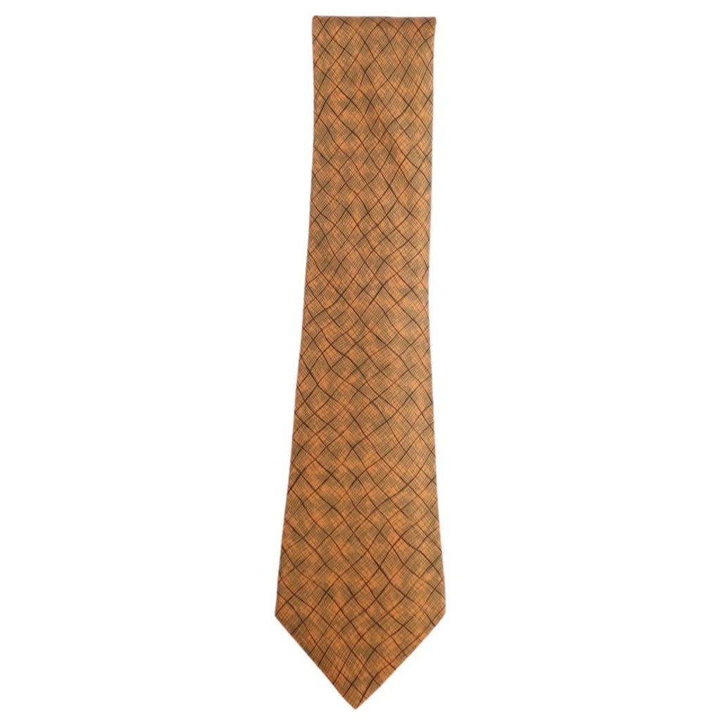 Hermes 100% twill men's silk tie (Good) Pre-Owned HERMES orange