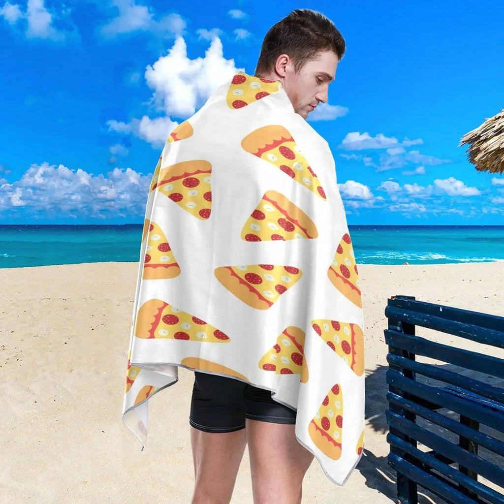 '- Pizza Lightweight Towels Compact Towel Towel Bestwell Oversized （573） Absorbent for Beach Holiday Camping Slices - Dry Super Quick Swimming Travel
