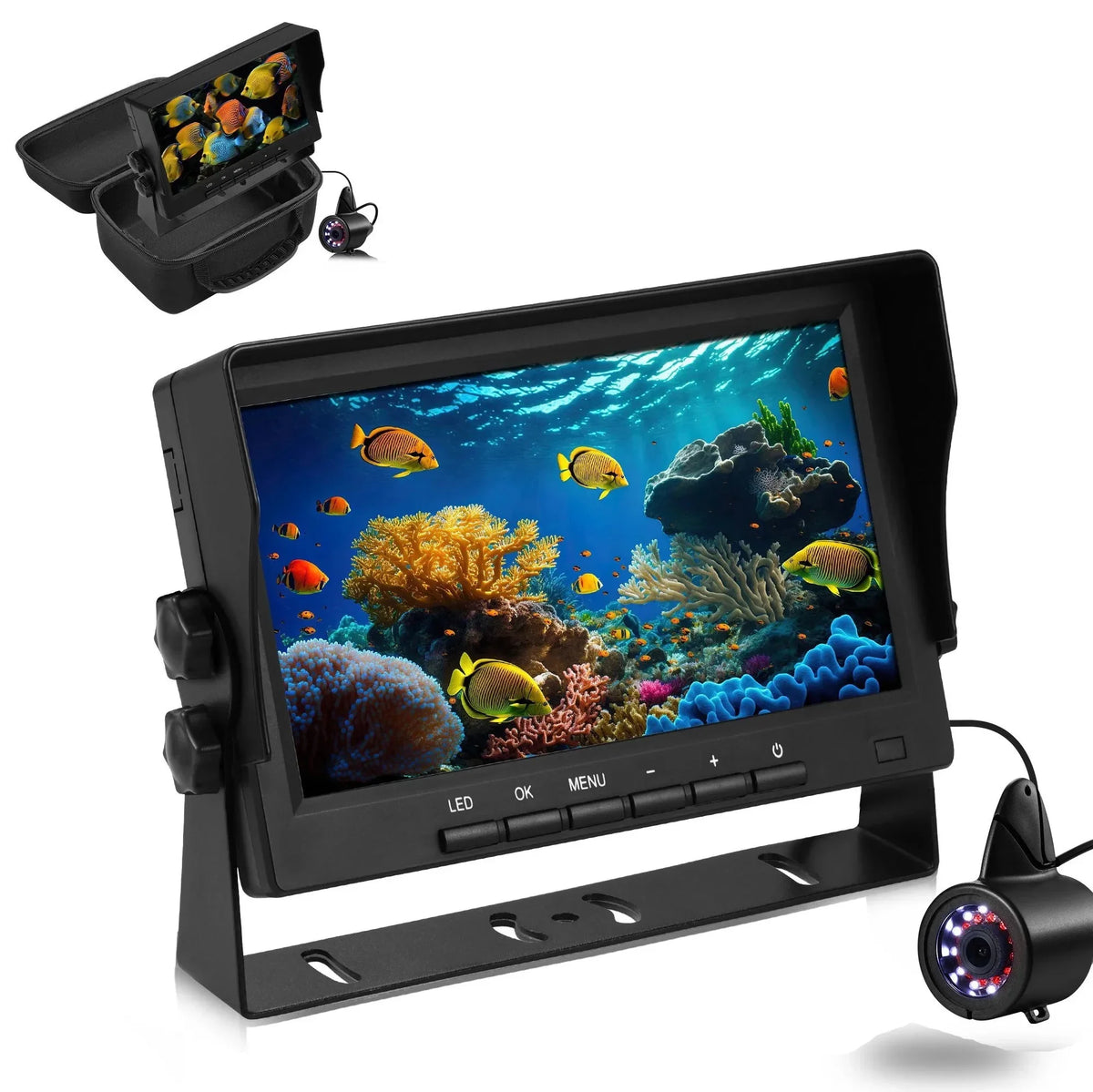 Fishing 7 Ice Fishing Ice Finder Kayak inch Fish Ice Underwater Boat Camera for with Bracket Lake Fishing